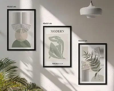 Set de tablouri decorative cu grafică elegantă reprezentând plante