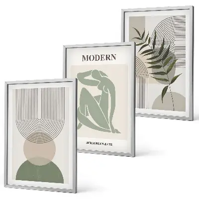 Set de tablouri decorative cu grafică elegantă reprezentând plante