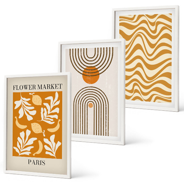 Set tablouri pentru dormitor Postere cu modele geometrice de plante