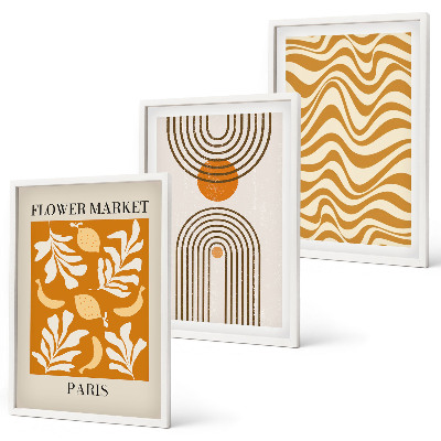 Set tablouri pentru dormitor Postere cu modele geometrice de plante