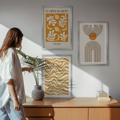 Set tablouri pentru dormitor Postere cu modele geometrice de plante