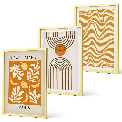 Set tablouri pentru dormitor Postere cu modele geometrice de plante