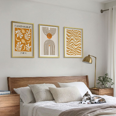 Set tablouri pentru dormitor Postere cu modele geometrice de plante