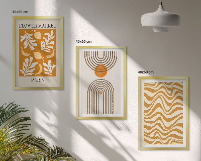 Set tablouri pentru dormitor Postere cu modele geometrice de plante
