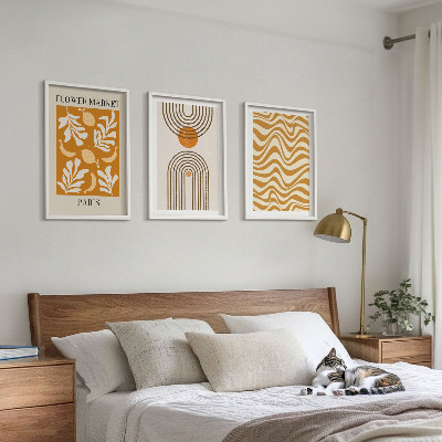 Set tablouri pentru dormitor Postere cu modele geometrice de plante