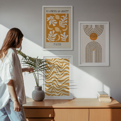 Set tablouri pentru dormitor Postere cu modele geometrice de plante
