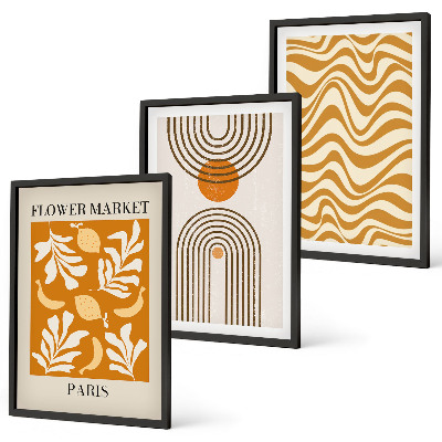 Set tablouri pentru dormitor Postere cu modele geometrice de plante