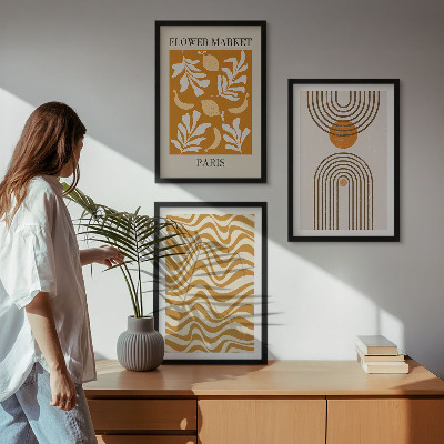 Set tablouri pentru dormitor Postere cu modele geometrice de plante