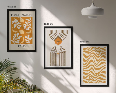 Set tablouri pentru dormitor Postere cu modele geometrice de plante