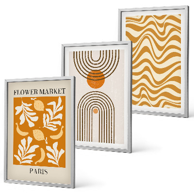 Set tablouri pentru dormitor Postere cu modele geometrice de plante