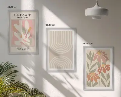 Set de tablouri decorative cu forme abstracte de plante