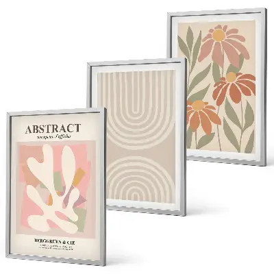 Set de tablouri decorative cu forme abstracte de plante