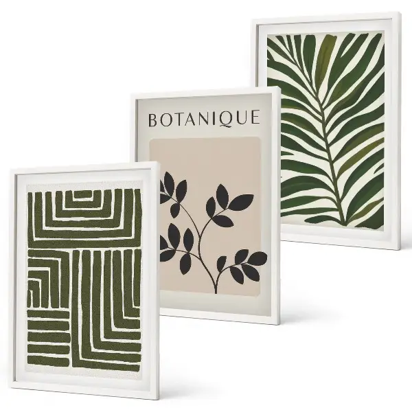 Set de tablouri decorative cu design minimalist boho botanic