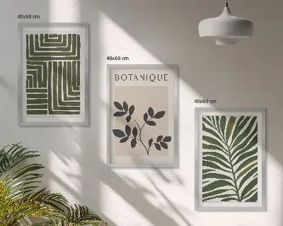 Set de tablouri decorative cu design minimalist boho botanic