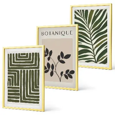 Set de tablouri decorative cu design minimalist boho botanic