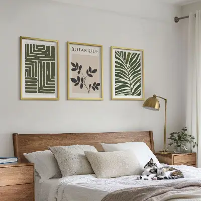 Set de tablouri decorative cu design minimalist boho botanic