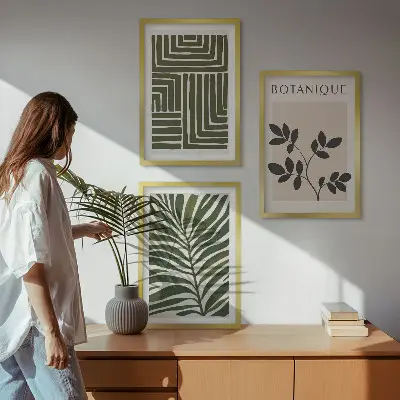 Set de tablouri decorative cu design minimalist boho botanic