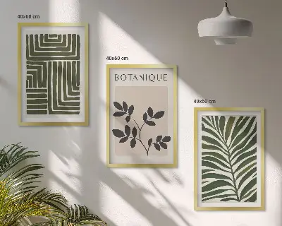 Set de tablouri decorative cu design minimalist boho botanic