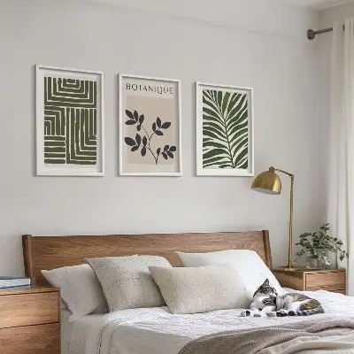 Set de tablouri decorative cu design minimalist boho botanic