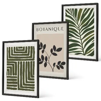 Set de tablouri decorative cu design minimalist boho botanic
