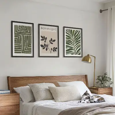 Set de tablouri decorative cu design minimalist boho botanic