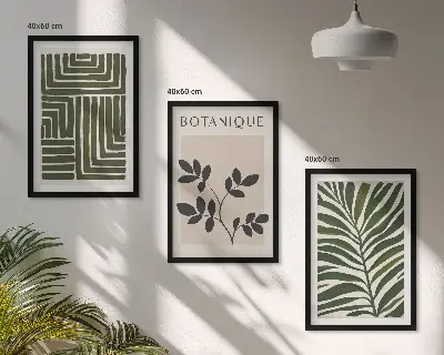 Set de tablouri decorative cu design minimalist boho botanic