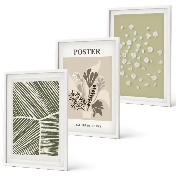 Set de tablouri pentru dormitor cu motive vegetale subtile