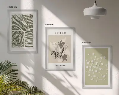 Set de tablouri pentru dormitor cu motive vegetale subtile