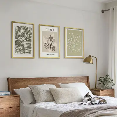Set de tablouri pentru dormitor cu motive vegetale subtile