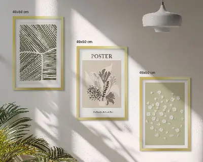 Set de tablouri pentru dormitor cu motive vegetale subtile