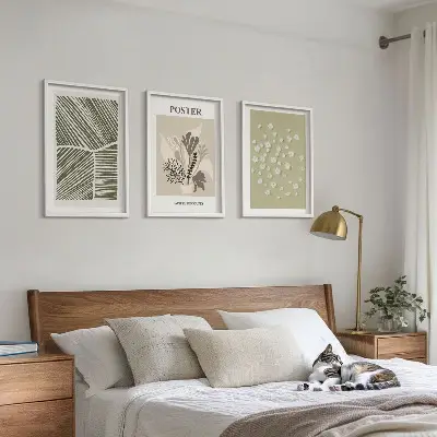Set de tablouri pentru dormitor cu motive vegetale subtile