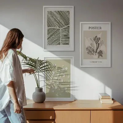 Set de tablouri pentru dormitor cu motive vegetale subtile