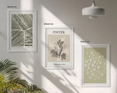 Set de tablouri pentru dormitor cu motive vegetale subtile
