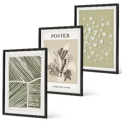 Set de tablouri pentru dormitor cu motive vegetale subtile