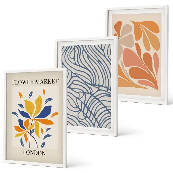 Set de tablouri decorative cu model abstract cu flori moderne