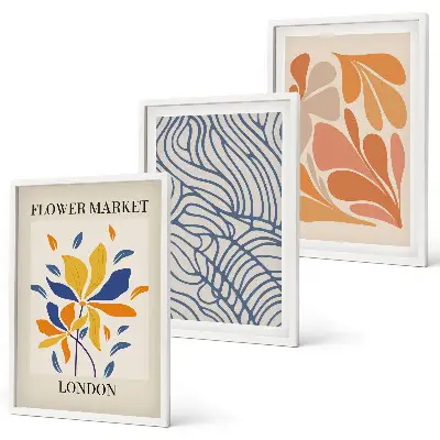 Set de tablouri decorative cu model abstract cu flori moderne