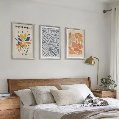Set de tablouri decorative cu model abstract cu flori moderne