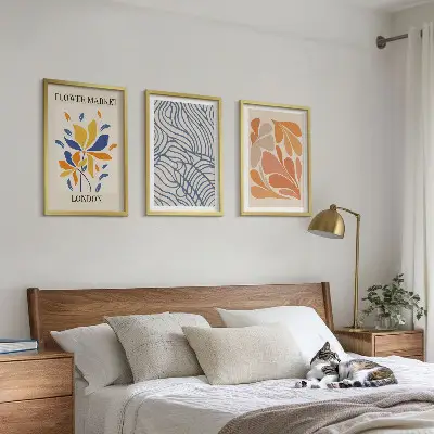 Set de tablouri decorative cu model abstract cu flori moderne