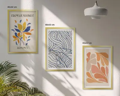 Set de tablouri decorative cu model abstract cu flori moderne