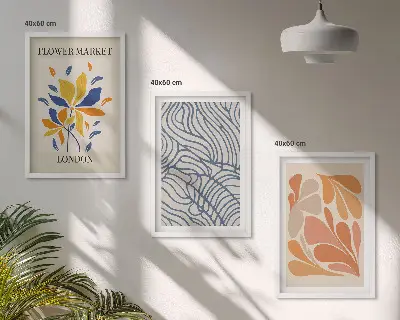 Set de tablouri decorative cu model abstract cu flori moderne