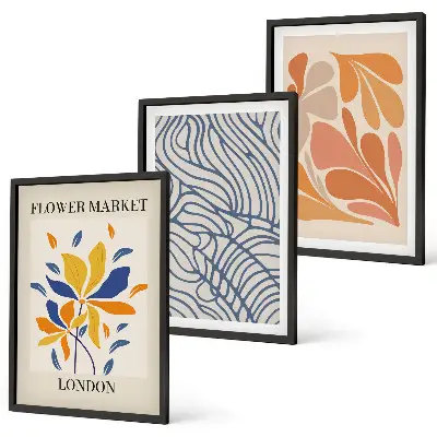 Set de tablouri decorative cu model abstract cu flori moderne