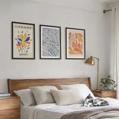 Set de tablouri decorative cu model abstract cu flori moderne