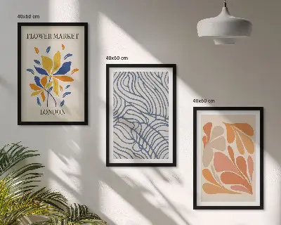 Set de tablouri decorative cu model abstract cu flori moderne