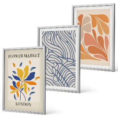 Set de tablouri decorative cu model abstract cu flori moderne