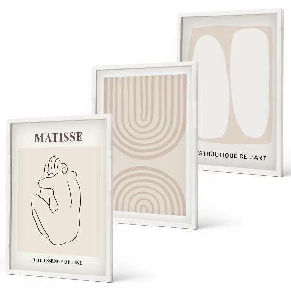 Set tablouri pentru dormitor Linii minimaliste elegante
