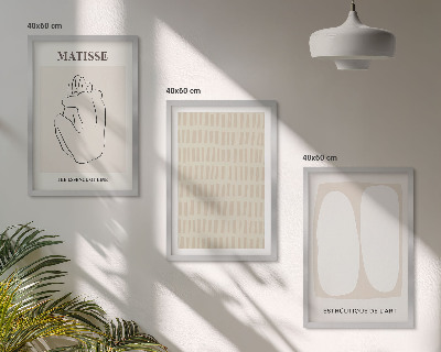 Set tablouri decorative Linii forme bej alb