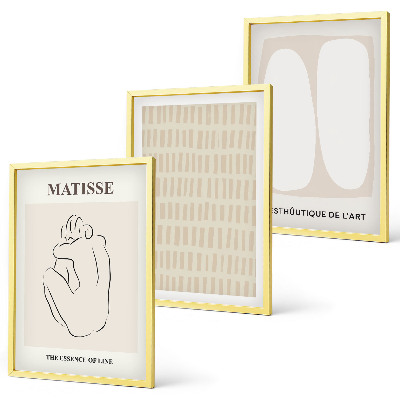 Set tablouri decorative Linii forme bej alb