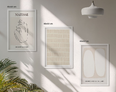 Set tablouri decorative Linii forme bej alb