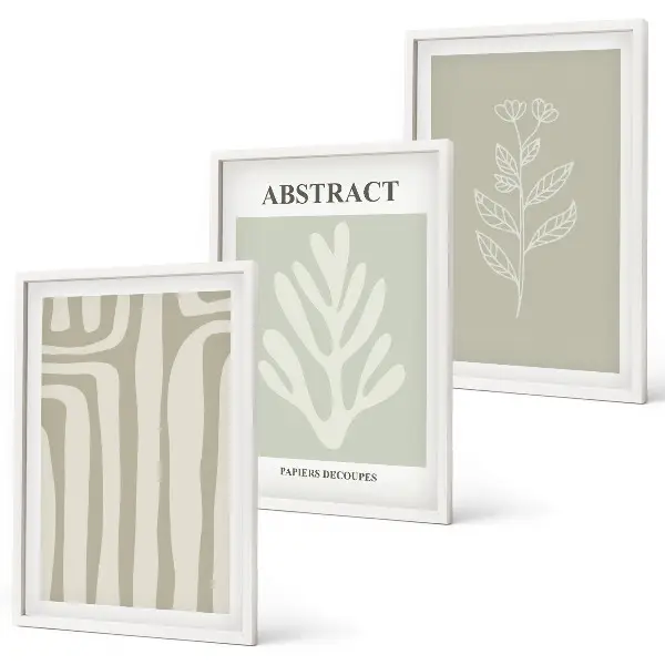 Set de tablouri pentru dormitor cu modele abstracte de plante