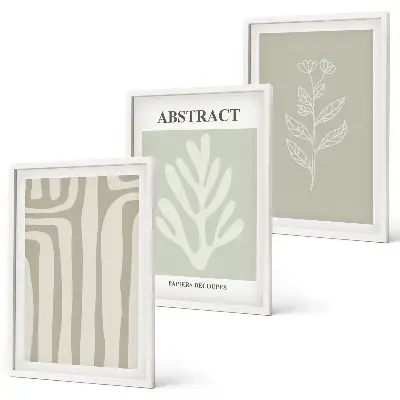 Set de tablouri pentru dormitor cu modele abstracte de plante